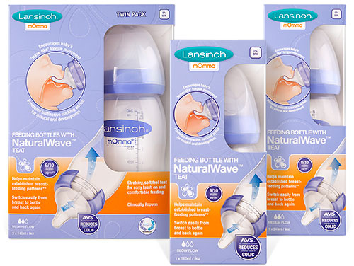Biberão com Tetina NaturalWave® (160ml, 240ml, 2x240ml, 160ml vidro, 240ml vidro)